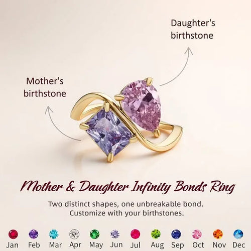 2026 Diamond-studded teardrop square women's fashion December birthstone ring Mother's Day gift