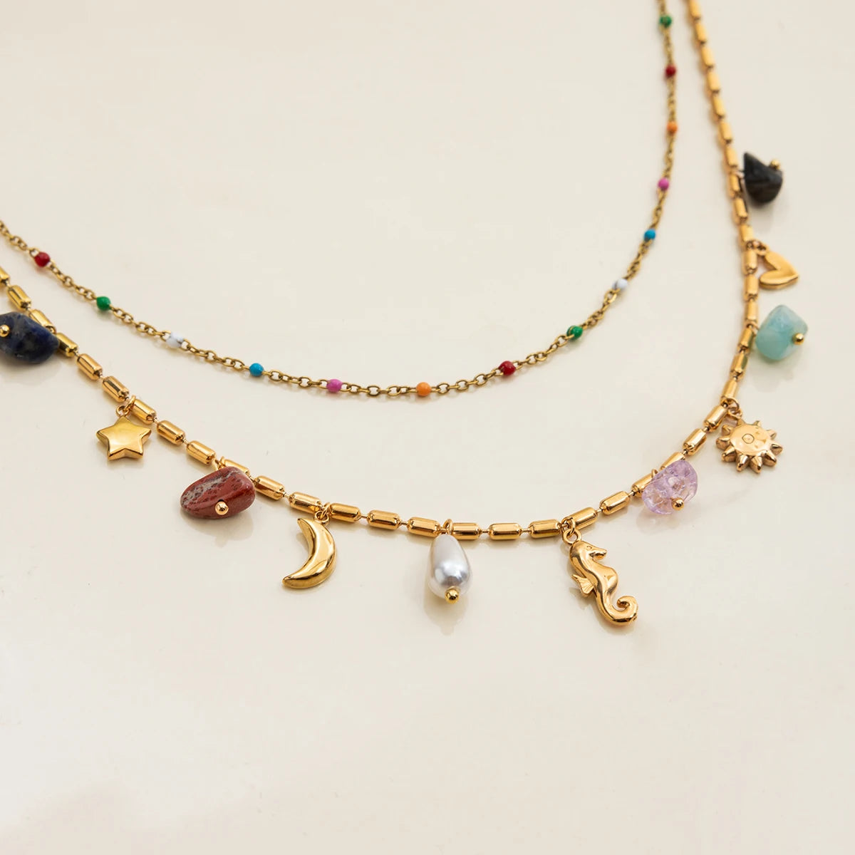 Multi-Charm Layered Necklace