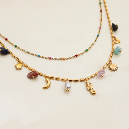 Multi-Charm Layered Necklace