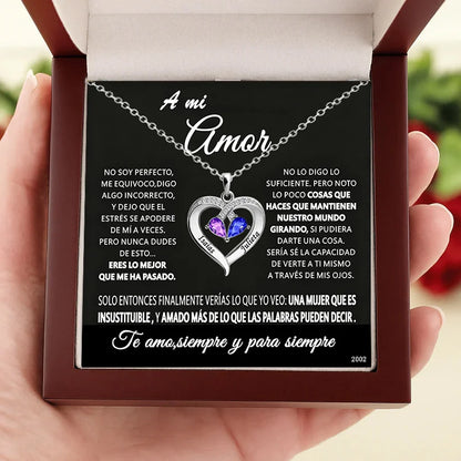 Always Yours – Birthstone Heart Necklace