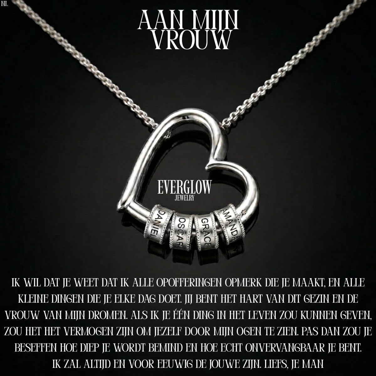 Heart of the Family necklace lang-nl