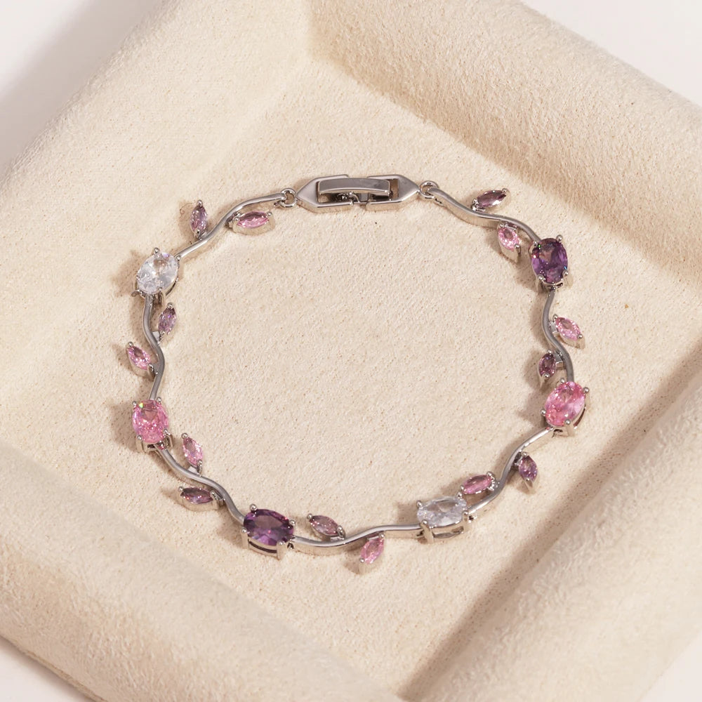 Floral crystal bracelet