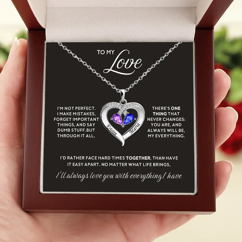 Always Yours – Birthstone Heart Necklace