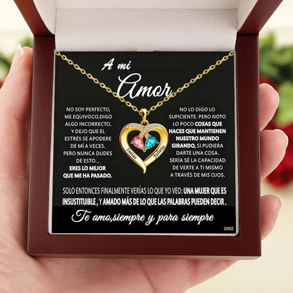 Always Yours – Birthstone Heart Necklace