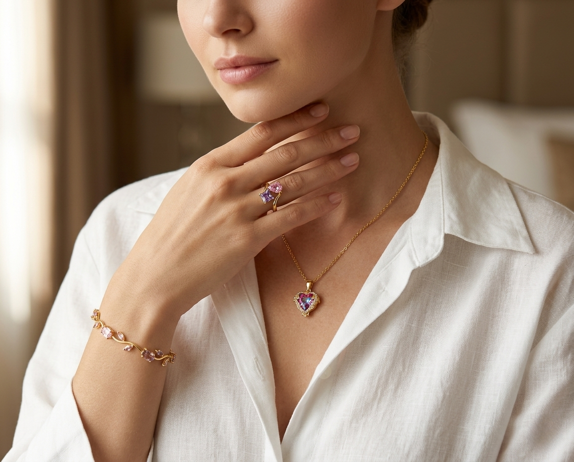 Floral crystal bracelet